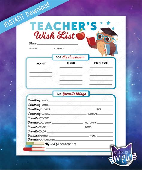 teachers wish list