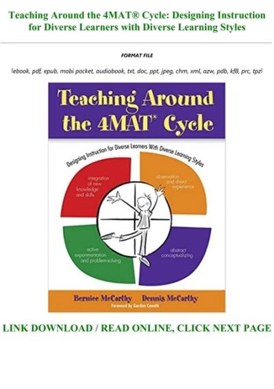 teaching around the 4matÂ® cycle designing instruction for diverse learners with diverse learning styles Kindle Editon