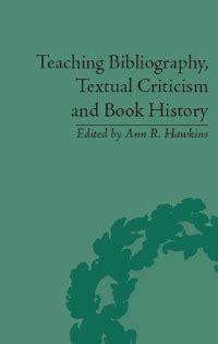 teaching bibliography textual criticism and book history Epub