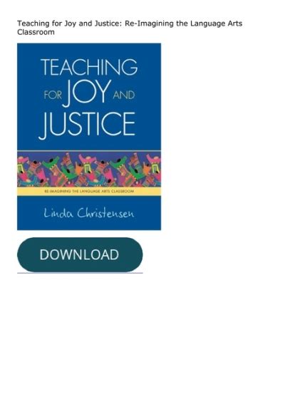 teaching for joy and justice re imagining the language arts classroom Epub