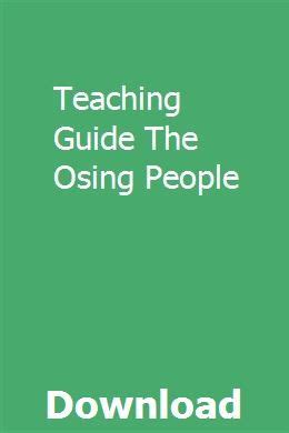 teaching guide the osing people Epub