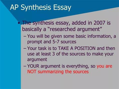 teaching the ap synthesis essay Doc