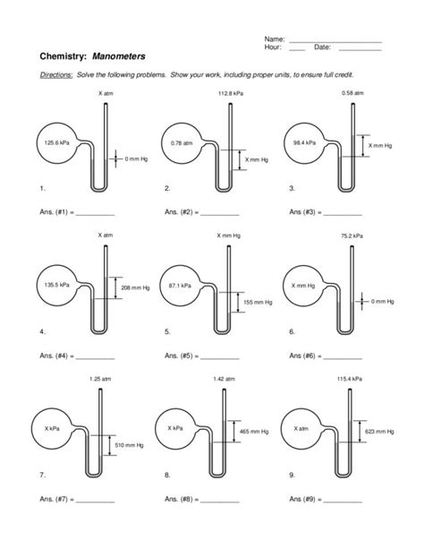 teaching transparency worksheet manometer answers Doc