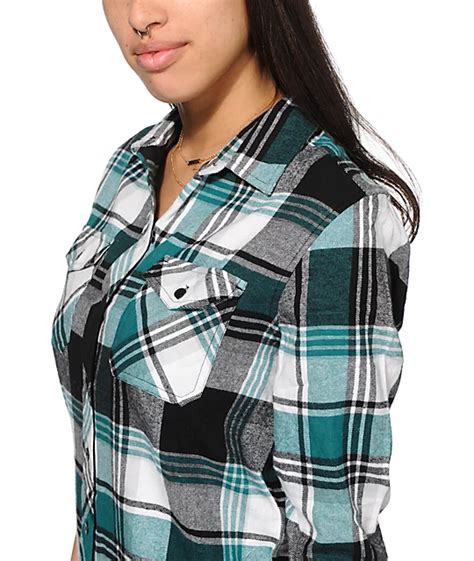 teal flannel shirt