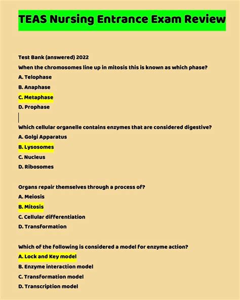 teas test nursing study guide PDF