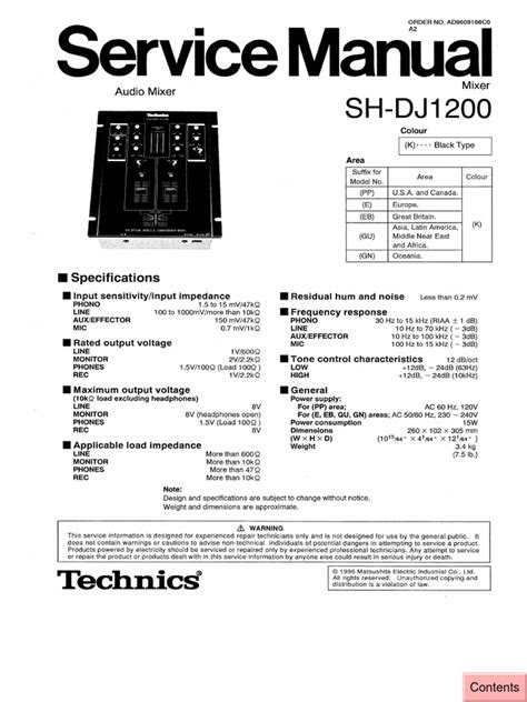 technics 1200 service manual Reader