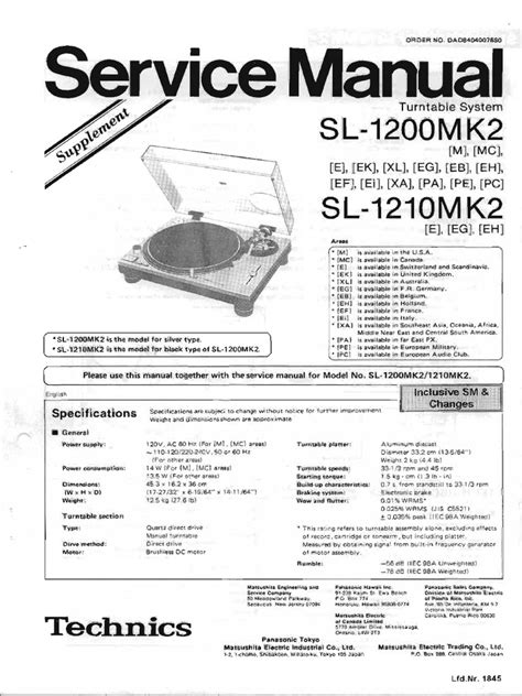 technics 1210 mk2 service manual Reader