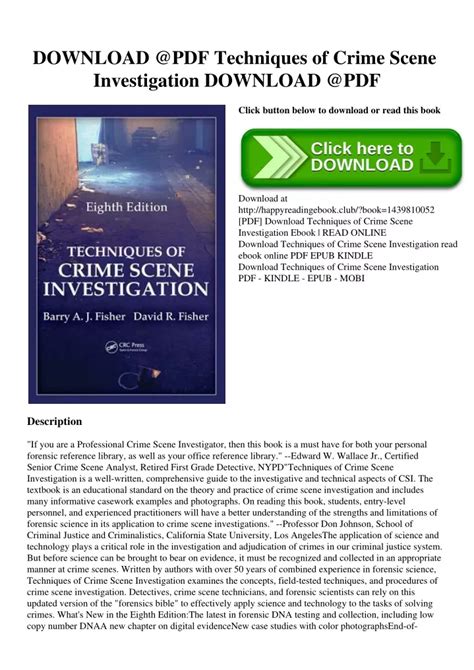 techniques of crime scene investigation pdf PDF