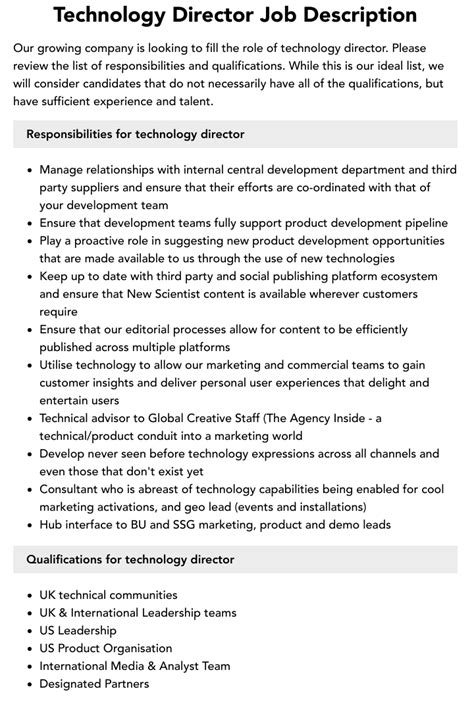 technology director jobs