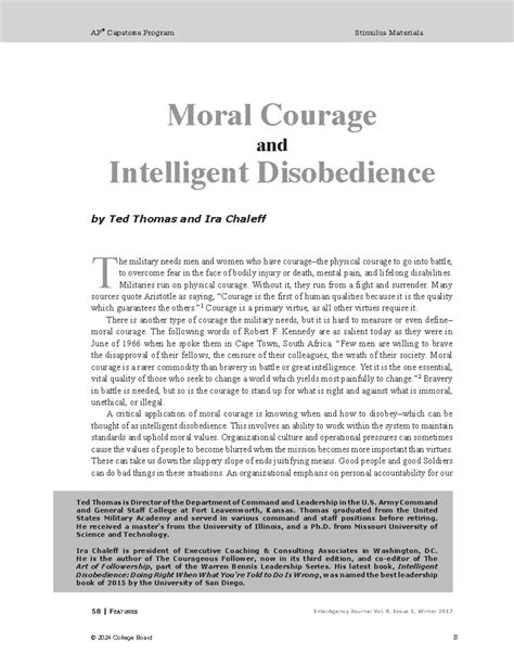 ted thomas moral courage