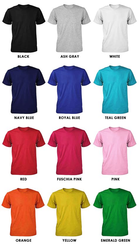 tee shirt colors