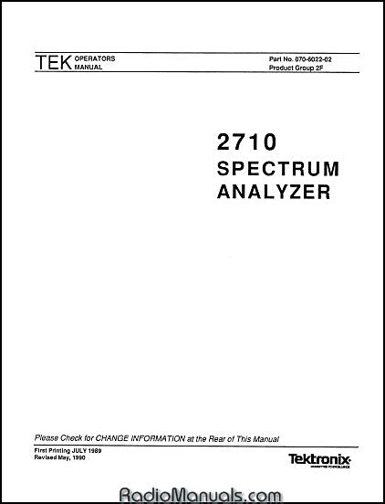 tektronix 2710 operatoruser manual Doc