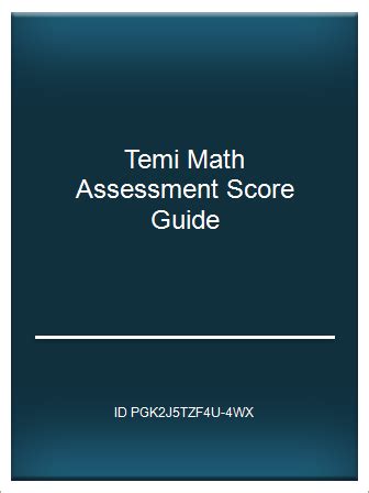 temi math assessment manual PDF