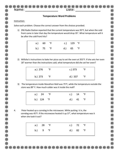 temperature word problems third grade pdf Reader