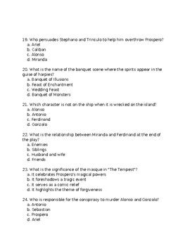 tempest multiple choice questions Ebook Kindle Editon