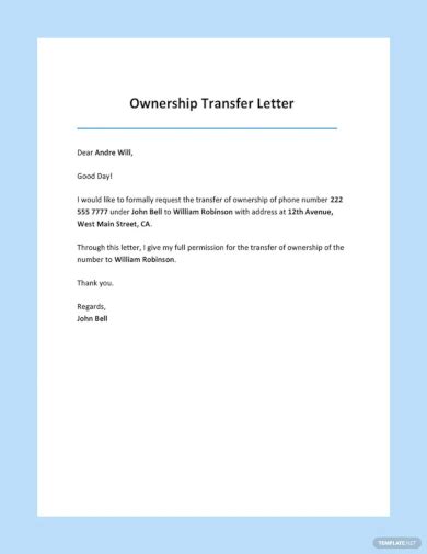 template change of ownership letter Doc