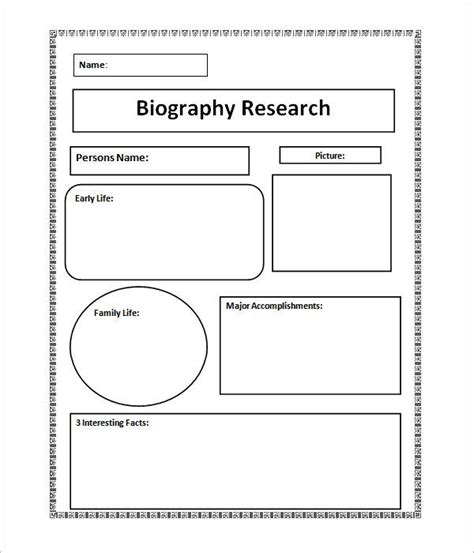 Template For A Biography Report