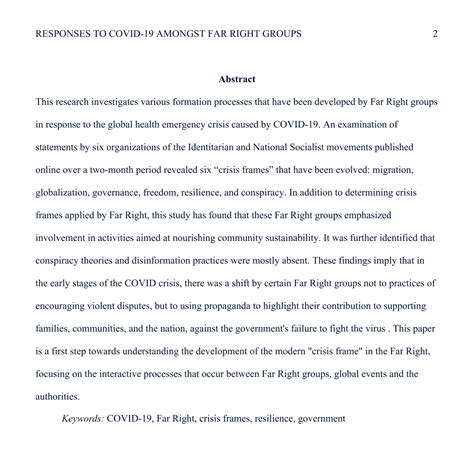 Template For Abstract For Research Paper