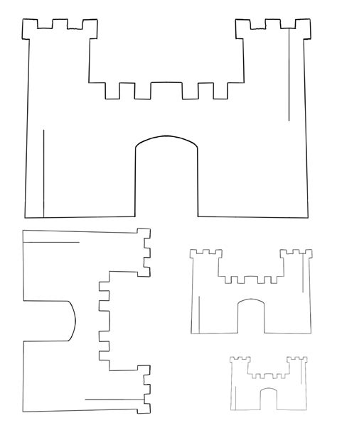 template for cardboard castle PDF
