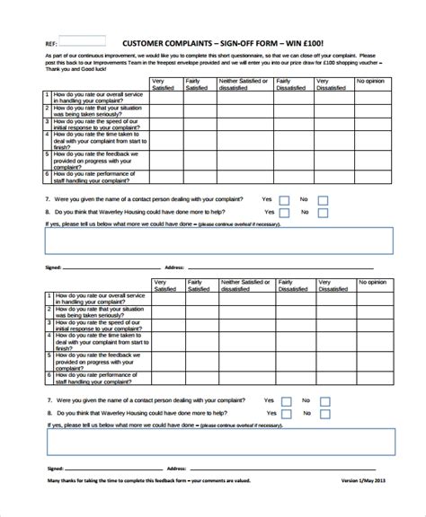 template for customer satisfaction sign off sheet Reader