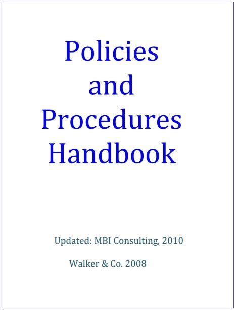 template for policy and procedure manual Reader