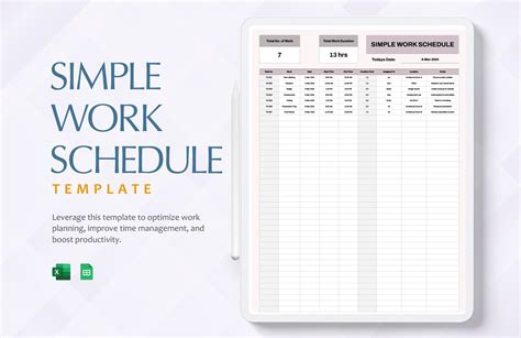 Template For Work Schedule