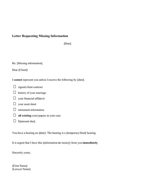 templates letter explaining missing documents Doc
