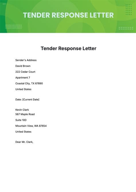 tender response document template Reader