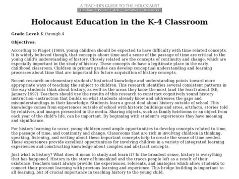 tenth grade holocaust studies curriculum lesson plan pdf Kindle Editon