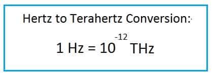 terahertz to hertz