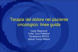 terapia del dolore nel paziente oncologico linee guida PDF