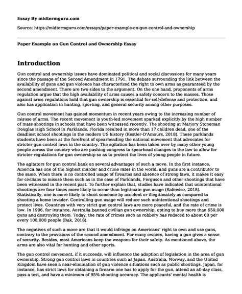 term paper gun control Epub