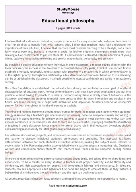 term papers educational philosophy Doc