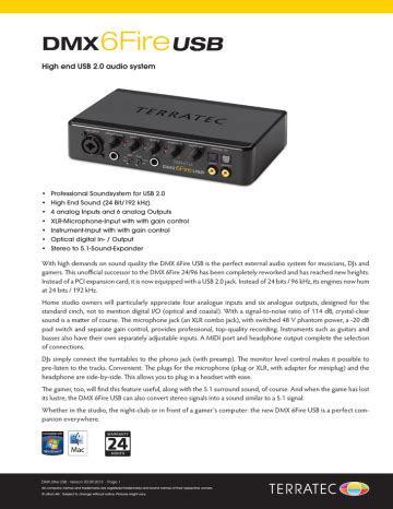 terratec dmx 6fire usb manual PDF