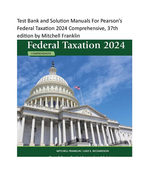 test bank and solutions manual federal taxation PDF