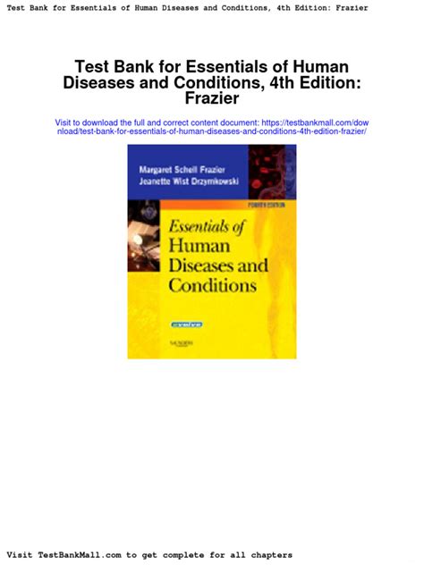 test bank for essentials of human disease and conditions Reader
