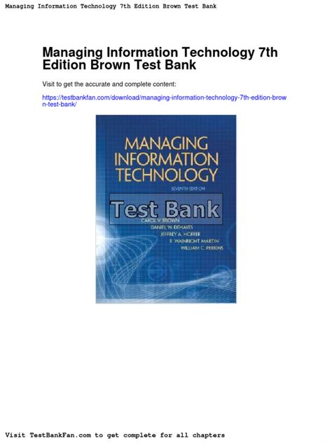 test bank for managing information technology ebook Kindle Editon