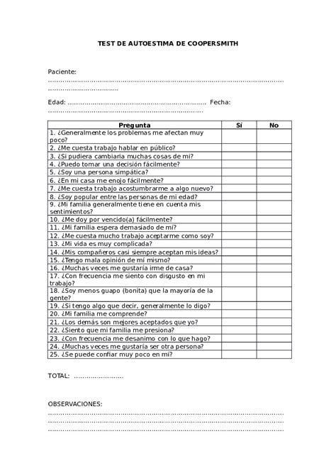 test de coopersmith autoestima Kindle Editon