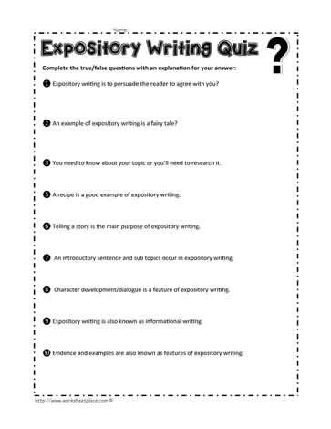 test questions on expository essays Kindle Editon