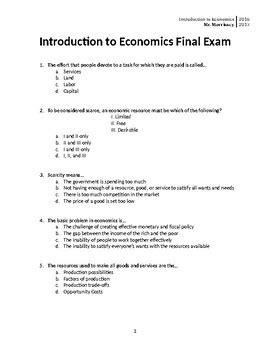 texas high school economics final exam Reader