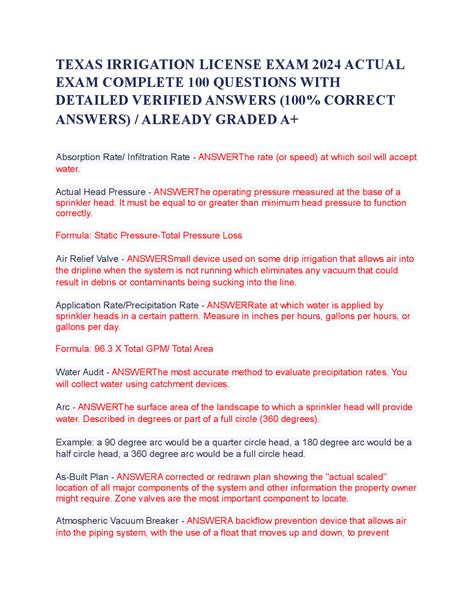 texas irrigation license exam study guide Reader