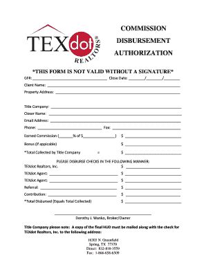 texas real estate commission disbursement form Ebook Reader