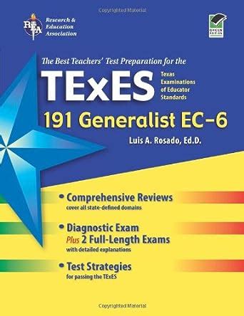 texes generalist ec 6 191 texes teacher certification test prep PDF