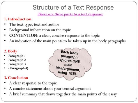 text response essay structure teel Doc