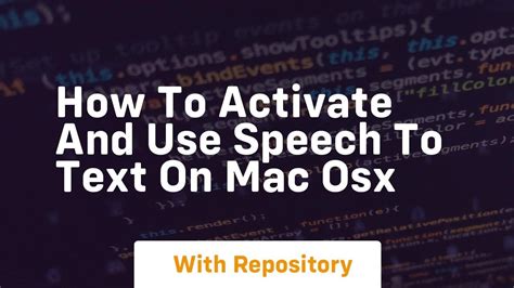 text to speech osx