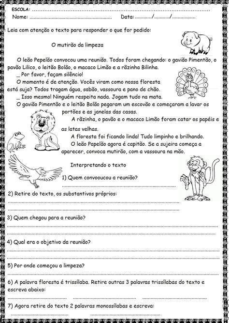 texto para interpretacao 4 ano