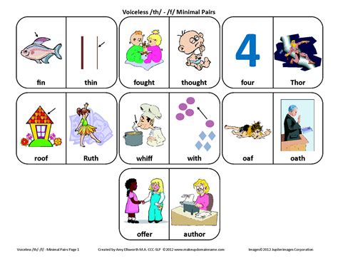 th and f minimal pairs