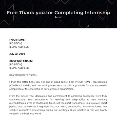 thanks for internship