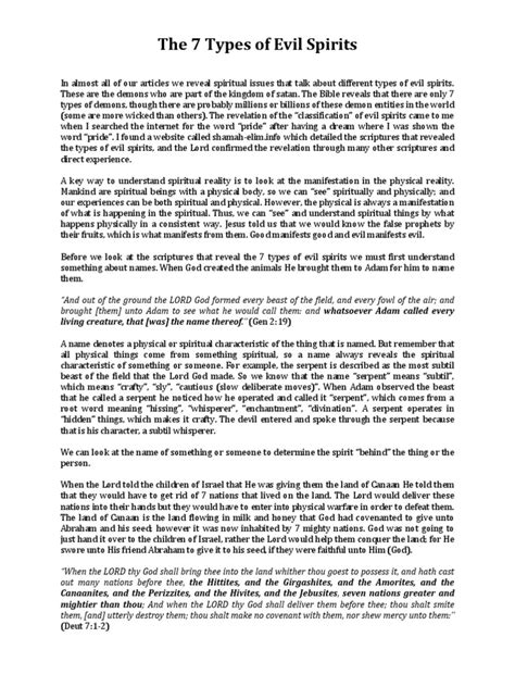 the 7 types of evil spirits Kindle Editon