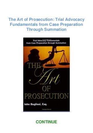 the art prosecution fundamentals preparation Ebook PDF